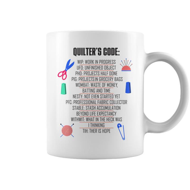 Seamstress Sewist Tailor Quilter's Code Quilting Pattern Coffee Mug