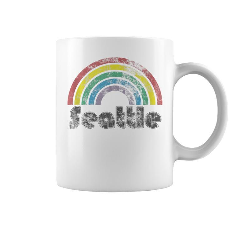 Seattle Rainbow 70'S 80'S Style Retro Gay Pride Women Coffee Mug