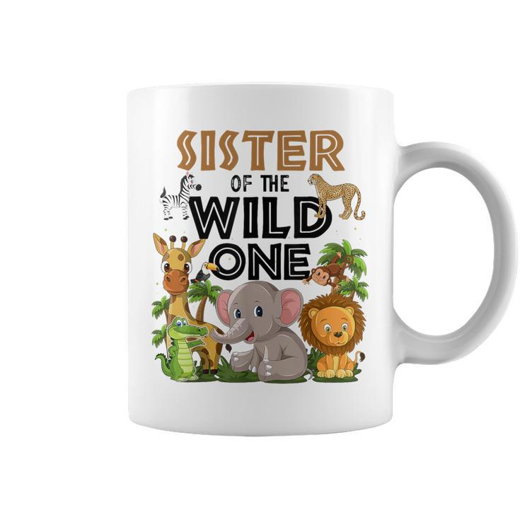 Sister Of The Wild One Birthday 1St Safari Jungle Family Coffee Mug