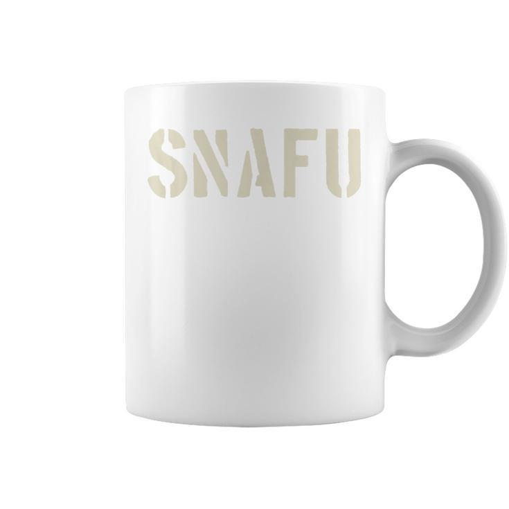 Snafu Military Slang Stencil Look Letters Coffee Mug