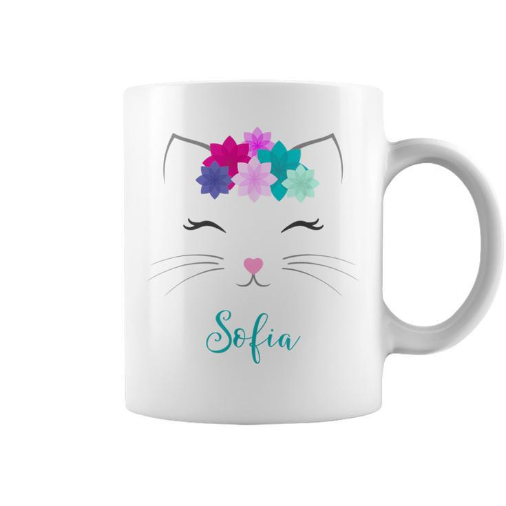 Sofia Name Personalised Kitty Cat Coffee Mug