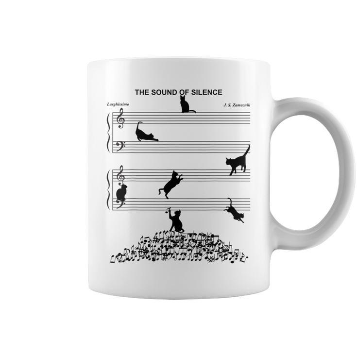 The Sound Of Silence Music And Cat Lover Coffee Mug