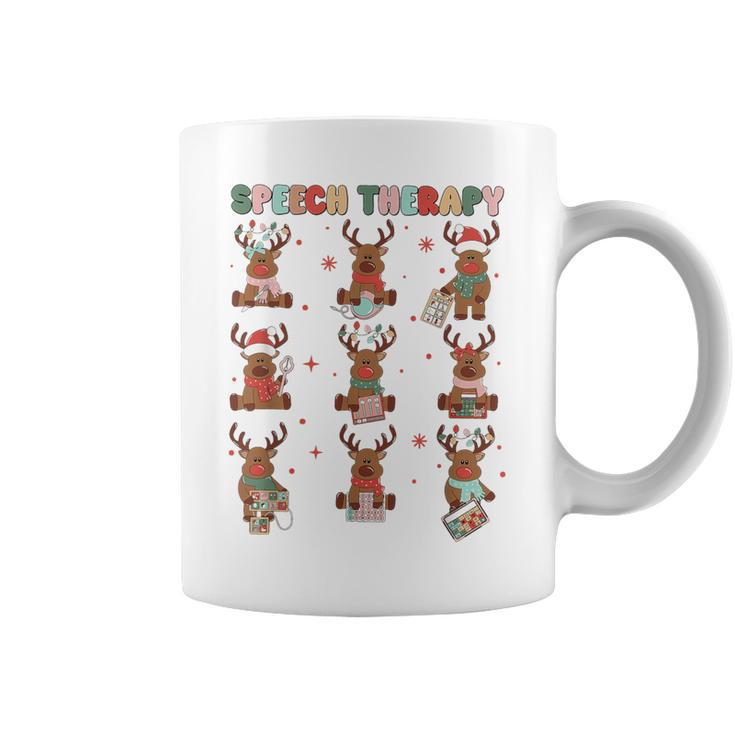 Speech Therapy Christmas Reindeers Slp Speech Pathologist Coffee Mug