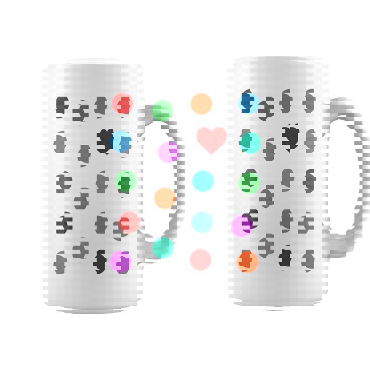 Spotty Dots Spots & Heart Yellow Men Women Children Spot Coffee Mug