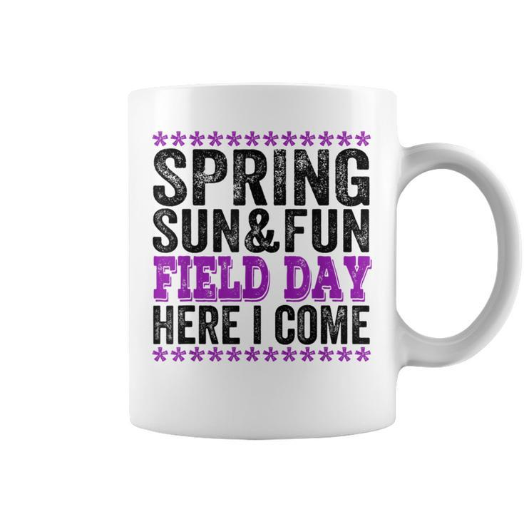 Spring Sun And Fun Quote For Teacher Field Day Pink Coffee Mug