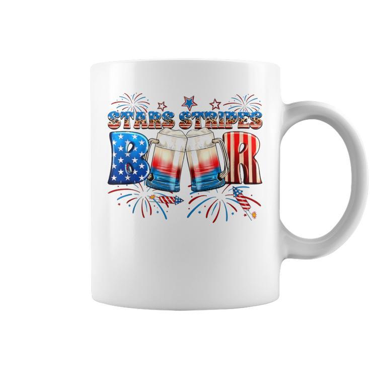 Stars Stripes Beer America Flag 4Th Of July Independence Day Coffee Mug