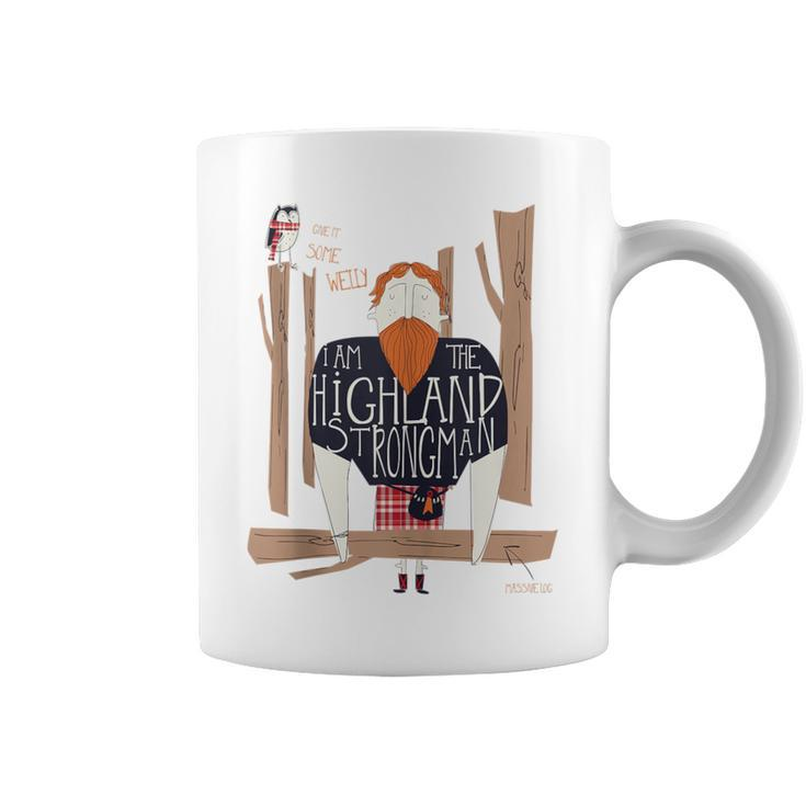 Strongman Barbell Scottish Kilt Scotland Athlete Log Vintage Coffee Mug