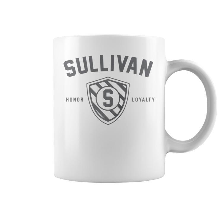 Sullivan Family Shield Last Name Crest Matching Coffee Mug