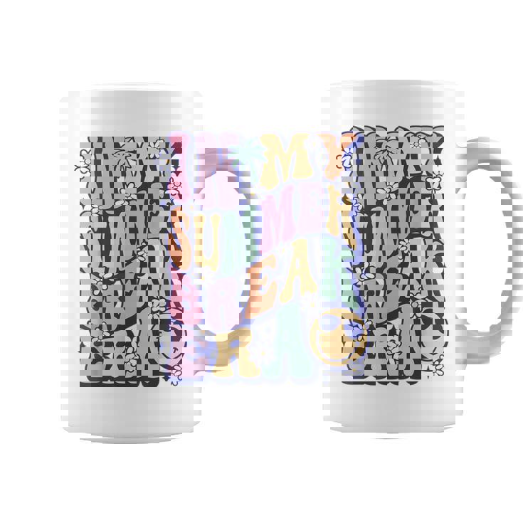 In My Summer Break Era Groovy Smile Face Summer Vacation Coffee Mug