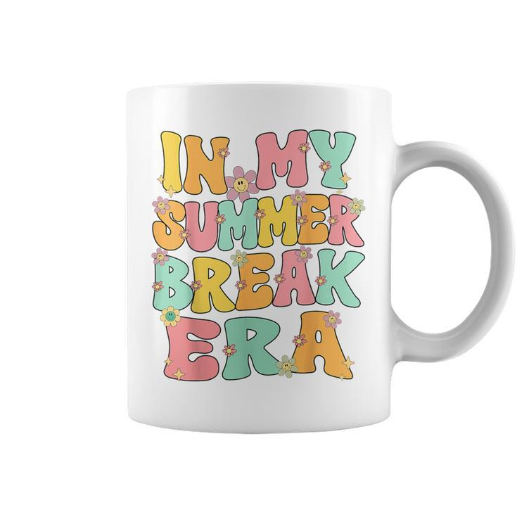 In My Summer Break Era Retro Groovy Summer Break Teacher Coffee Mug