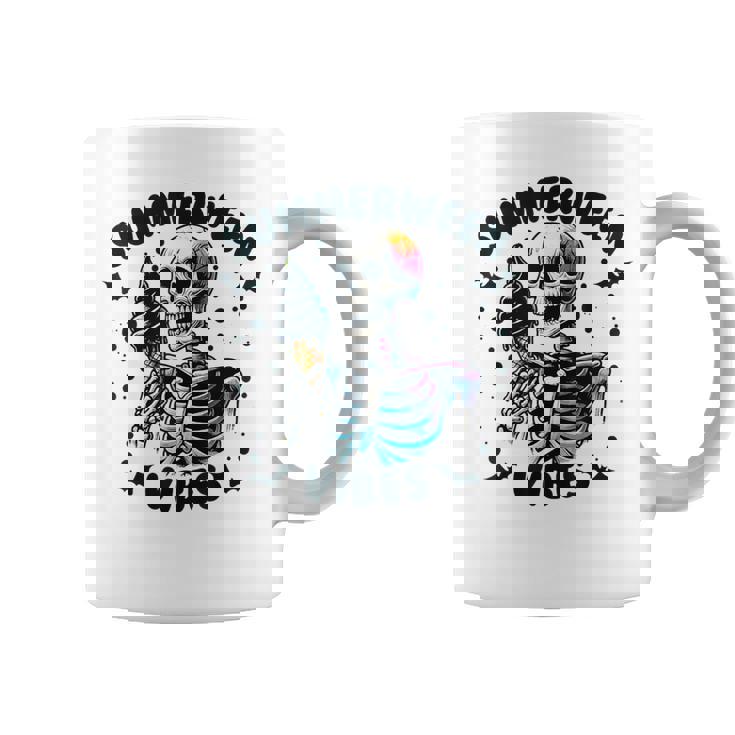 Summerween Vibes Skeleton Ice Cream Summer Vacation Coffee Mug