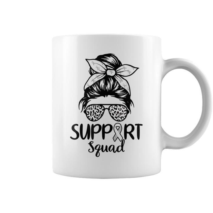 Support Squad Lung Cancer Awareness White Ribbon Women Coffee Mug