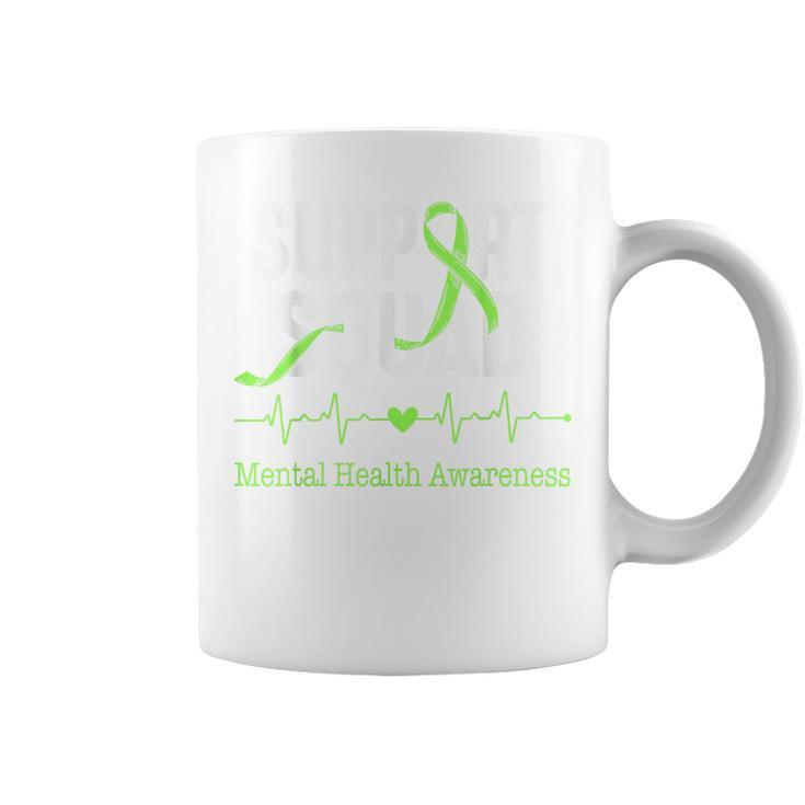 Support Squad Mental Health Awareness Green Ribbon Women Coffee Mug