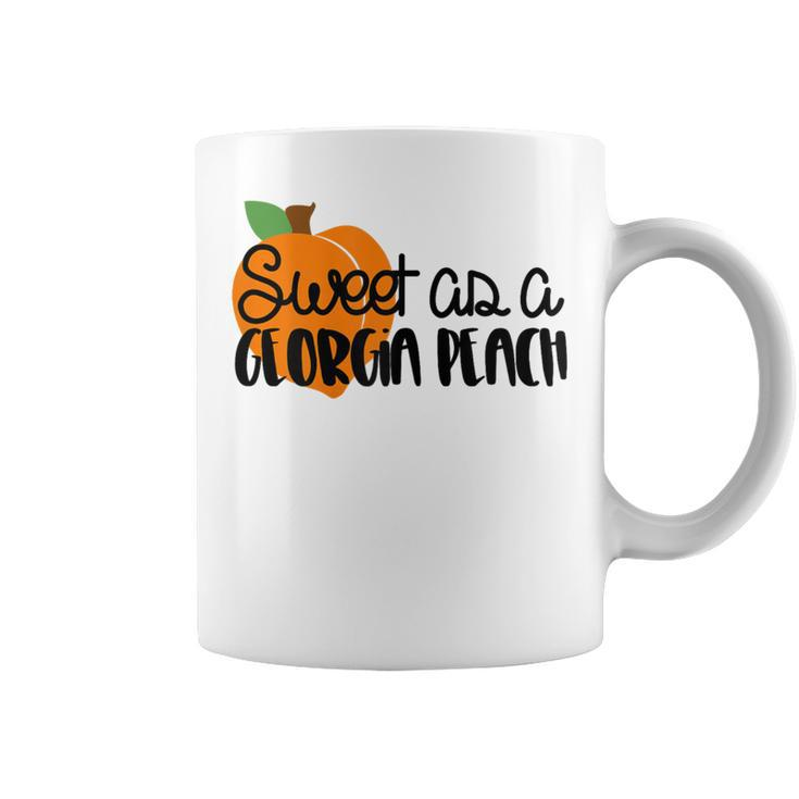 Sweet As A Georgia Peach T With Bright Peach Coffee Mug