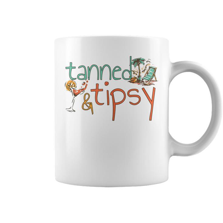 Tanned And Tipsy Summer Cocktail Beach Vintage Coffee Mug