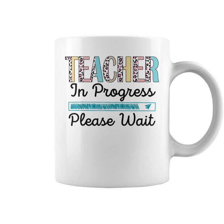 Teacher In Progress Please Wait Future Teacher Leopard Coffee Mug