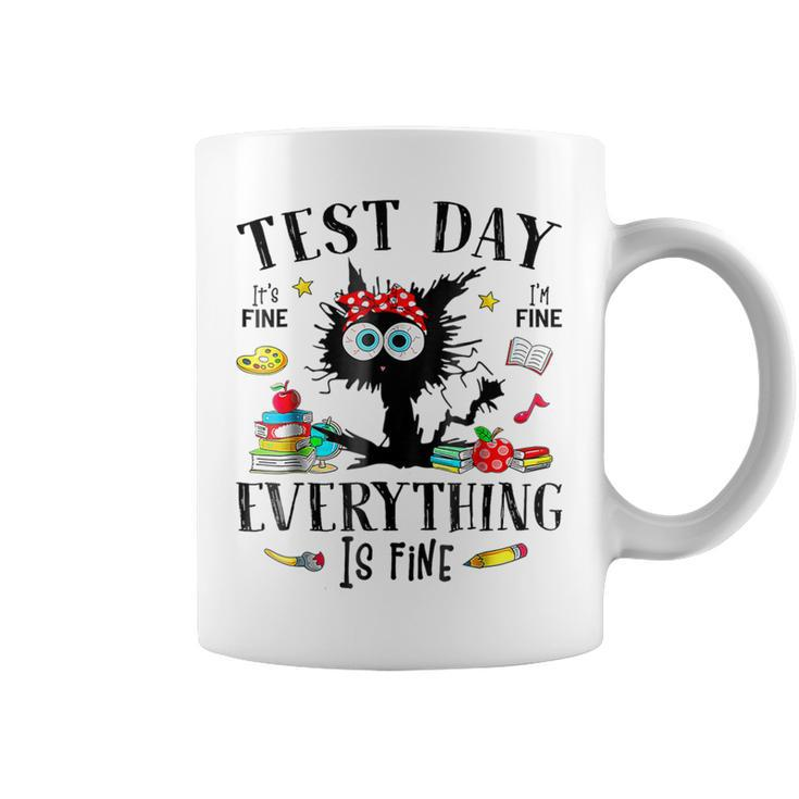 Test Day Stressed Teachers & Students Testing Cat Coffee Mug