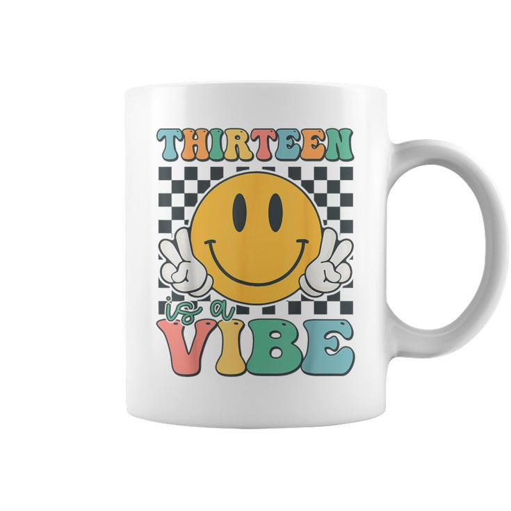 Thirn Is A Vibe 13Th Birthday Smile Face Hippie Boys Girl Coffee Mug