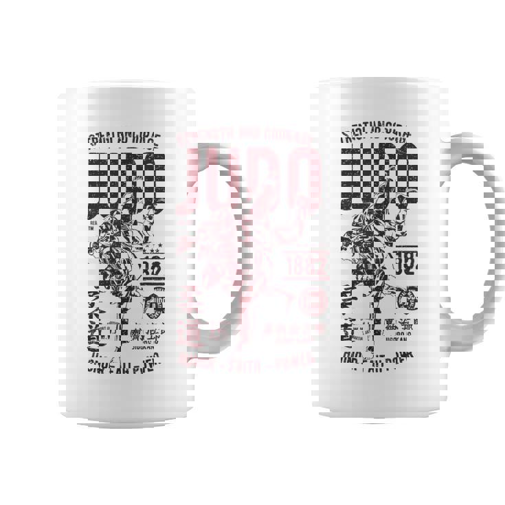 Traje De Judo Retro Desgastado Hombresintage Judo Taza de café
