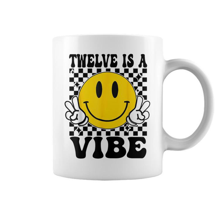 Twelve Is A Vibe 12Th Birthday Groovy Boys Girls 12 Year Old Coffee Mug