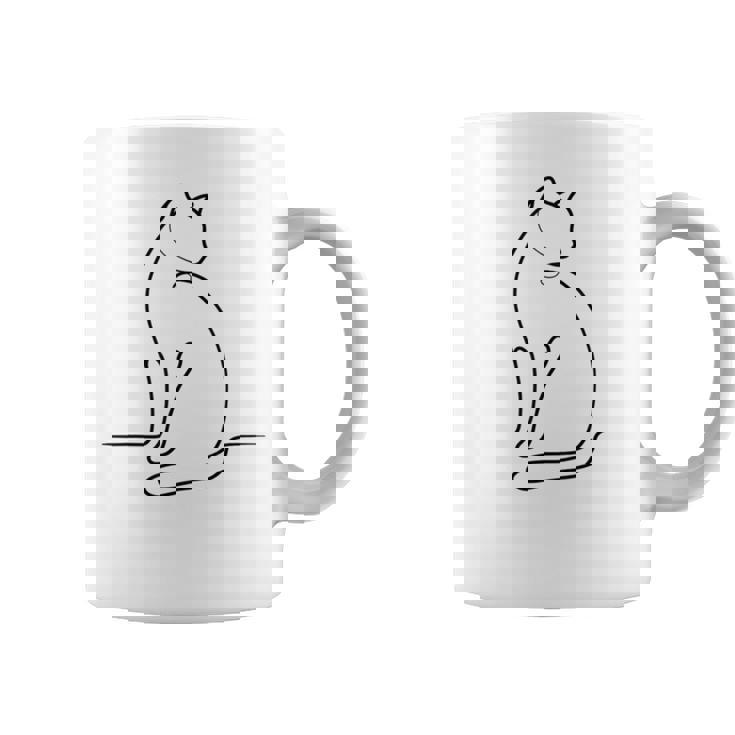 Un Dessin Minimaliste En Une Ligne D'un Chat Tasse