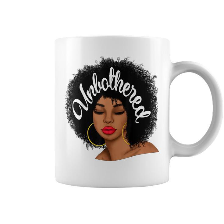 Unbothered African American Black Girl Afro Queen Coffee Mug