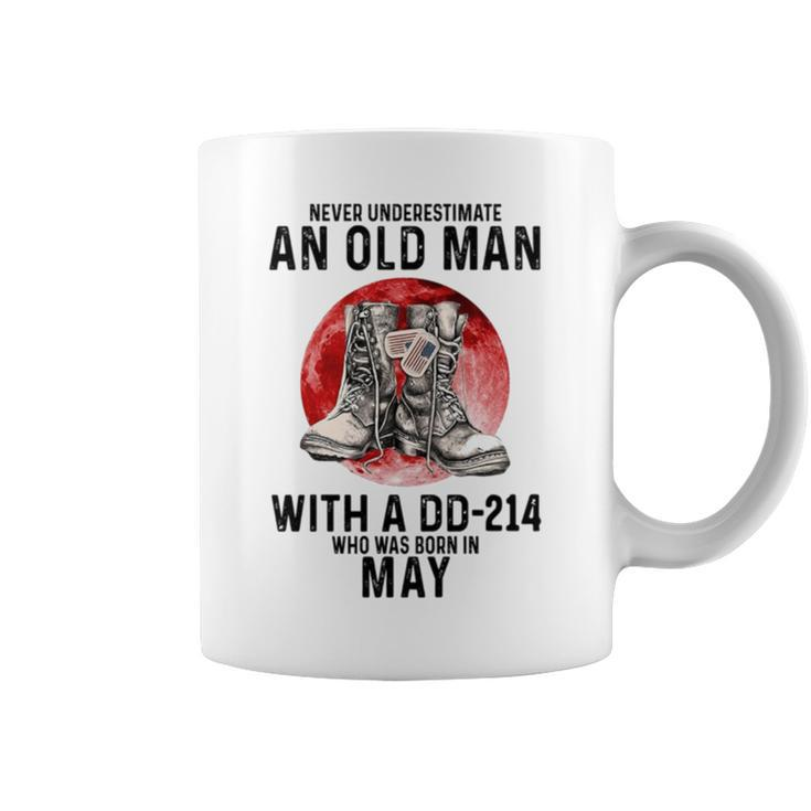 Never Underestimate An Old Man Dd 214 Was Born In May Coffee Mug
