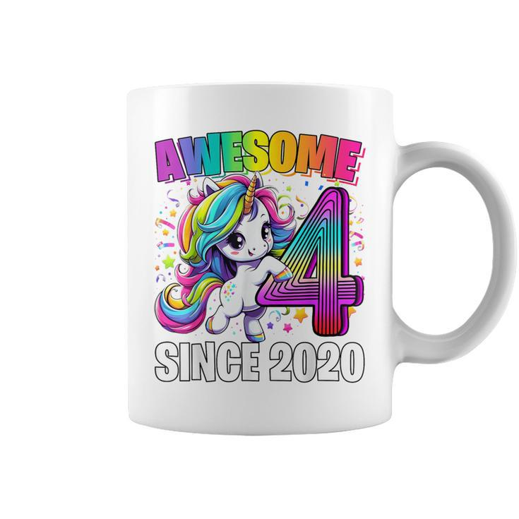 Unicorn 4Th Birthday 4 Year Old Unicorn Party Girls Outfit Coffee Mug