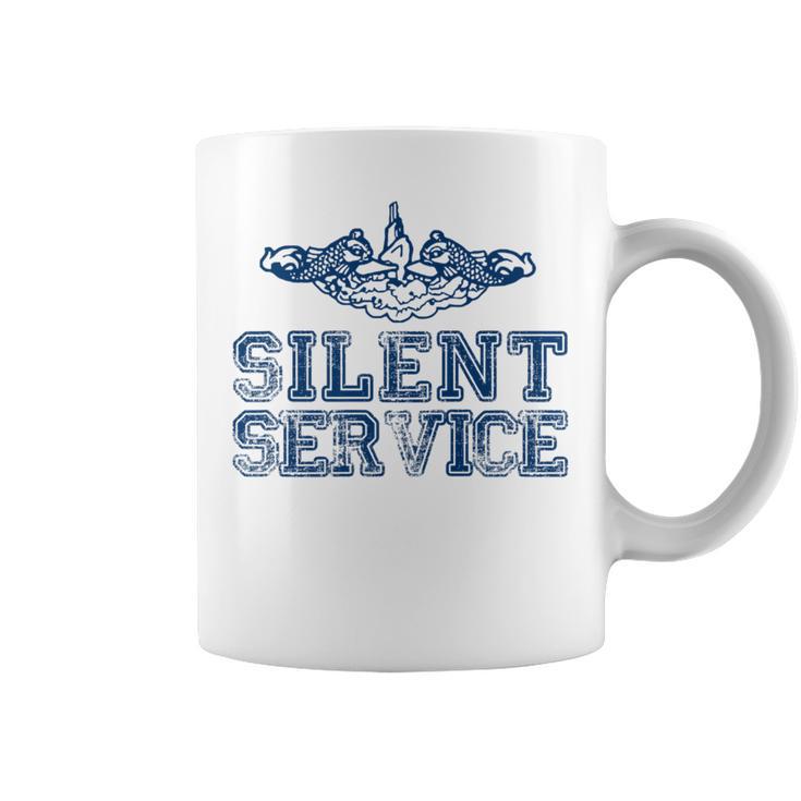 Us Navy Submarines Silent Service With Dolphins Coffee Mug