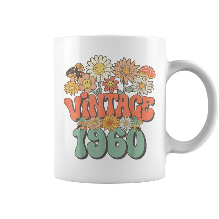 Vintage 1960 Floral Hippie Groovy Daisy Flower 64Th Birthday Coffee Mug