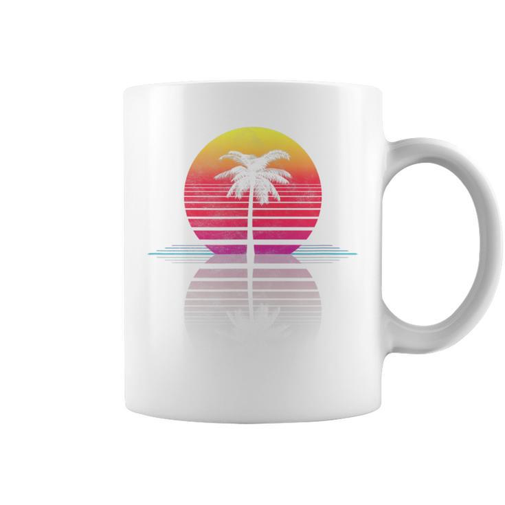 Vintage 80S 90S Retro Surf Outrun Sun Synthwave Palm Tree Coffee Mug