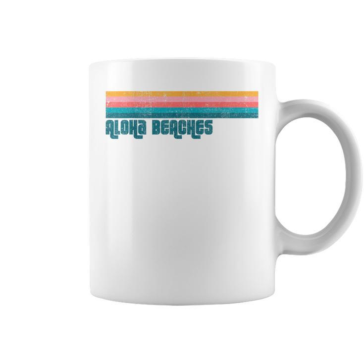 Vintage Aloha Beaches Beach Summer Retro Stripe Womens Coffee Mug