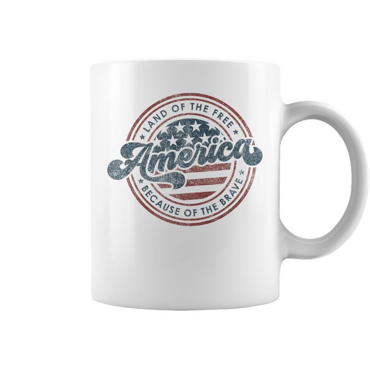 Vintage America Land Of The Free Because Of The Brave Coffee Mug