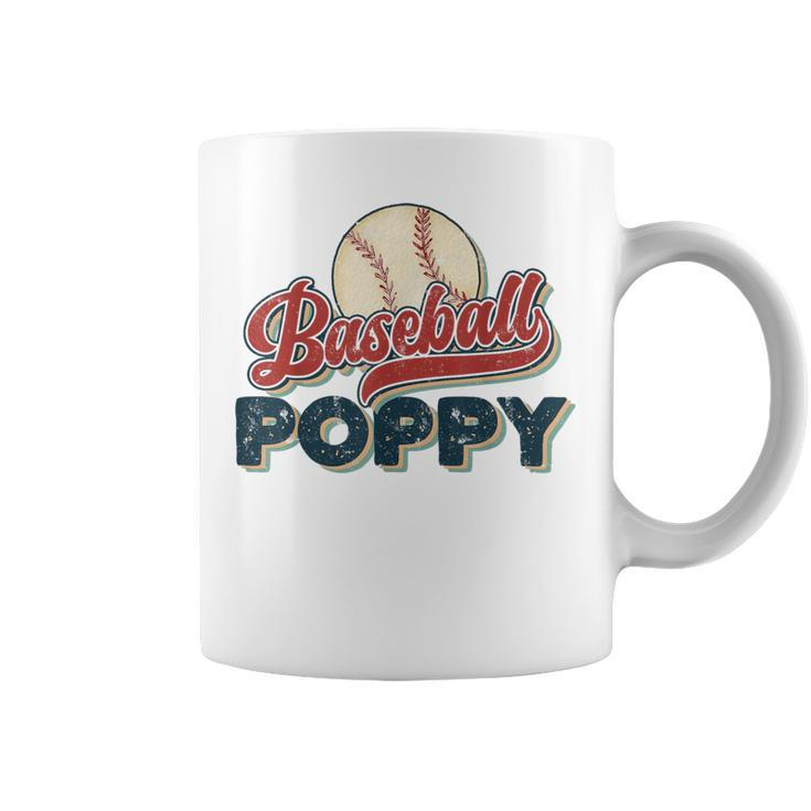 Vintage Baseball Poppy Retro Baseball Pride Coffee Mug
