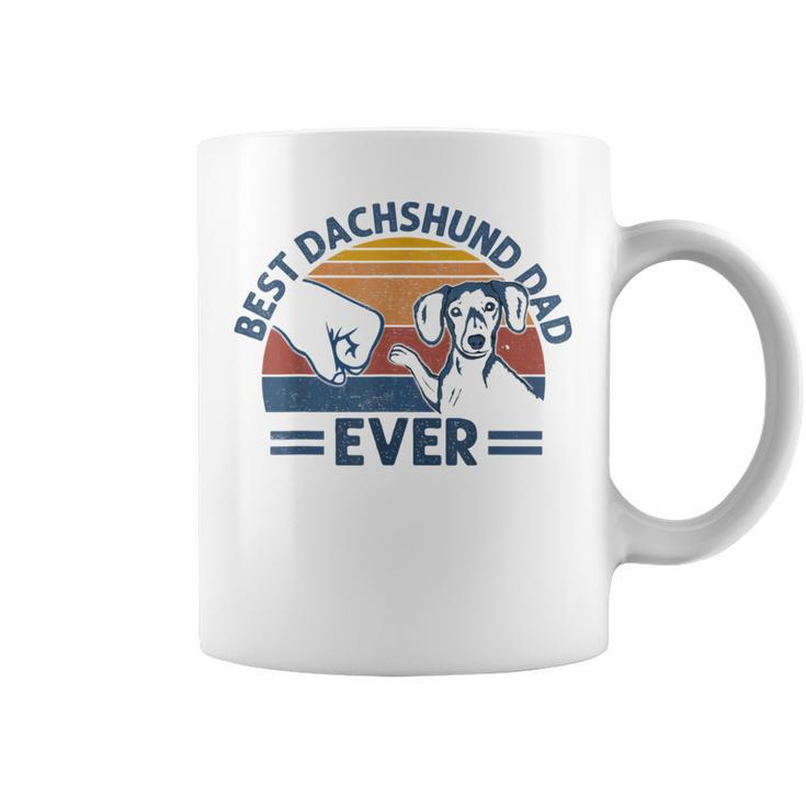 Vintage Best Dachshund Dad Ever Bump Fit Dog Dad Fathers Day Coffee Mug