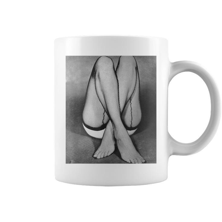 Vintage Fishnet Stockings Sexy Legs Feet Fetish Coffee Mug