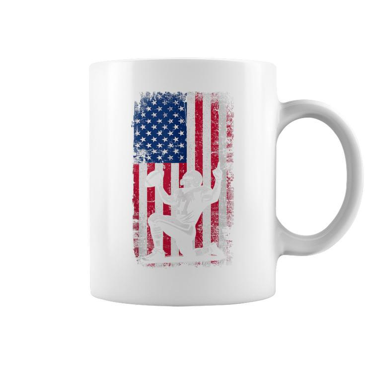 Vintage Football American Flag For Dad And Father's Day Coffee Mug