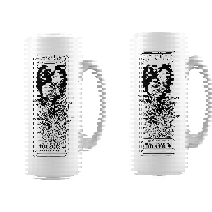 Vintage The Lovers Tarot Card Skeleton Skull Loves Tarot Coffee Mug