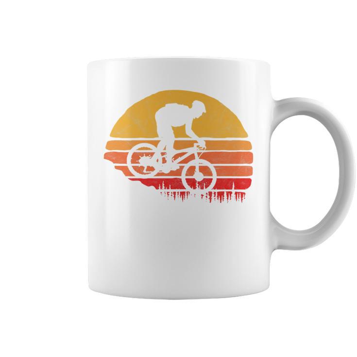 Vintage Mountain Biking Outdoor Retro Sunset Graphic Coffee Mug