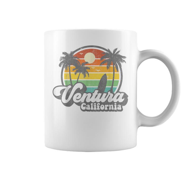 Vintage Ventura Beach California Ca Surfing Retro Surf Coffee Mug