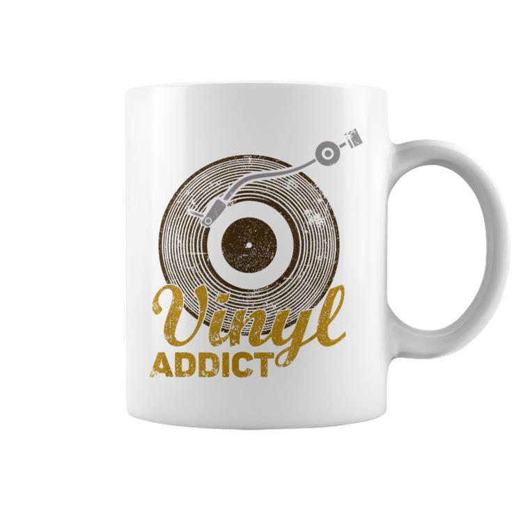 Vinyl Addict Vintage Record Player Music Lovers Retro Dj Coffee Mug
