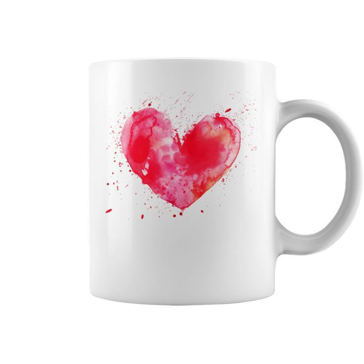 Watercolor Love Heart Graphic Valentine's Day Girls Coffee Mug