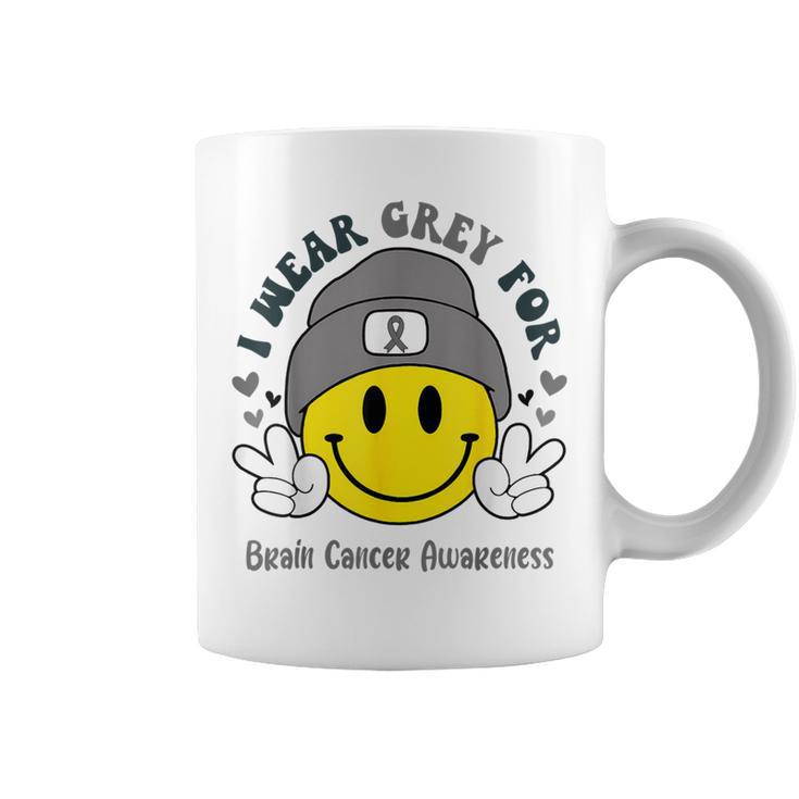 I Wear Gray For Brain Cancer Awareness Brain Tumor Family Coffee Mug