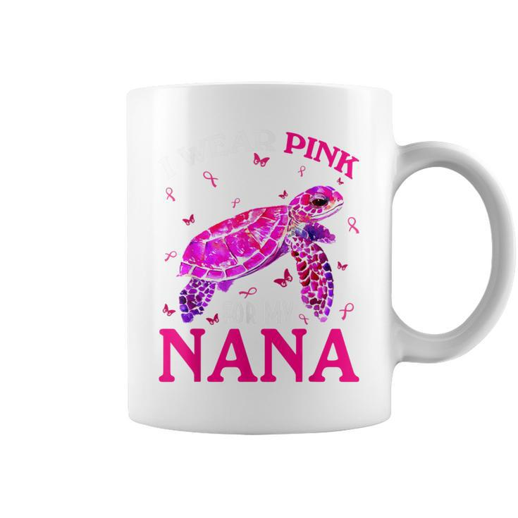 I Wear Pink For My Nana Breast Cancer Turtle Coffee Mug