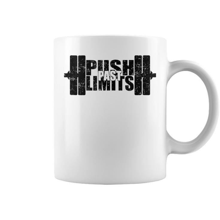 Weight Lifting Push Past Limits Gym Fitness Coffee Mug