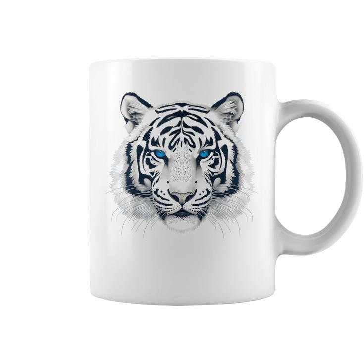 White Tiger Blue Eyes Wild Cat Animal Coffee Mug