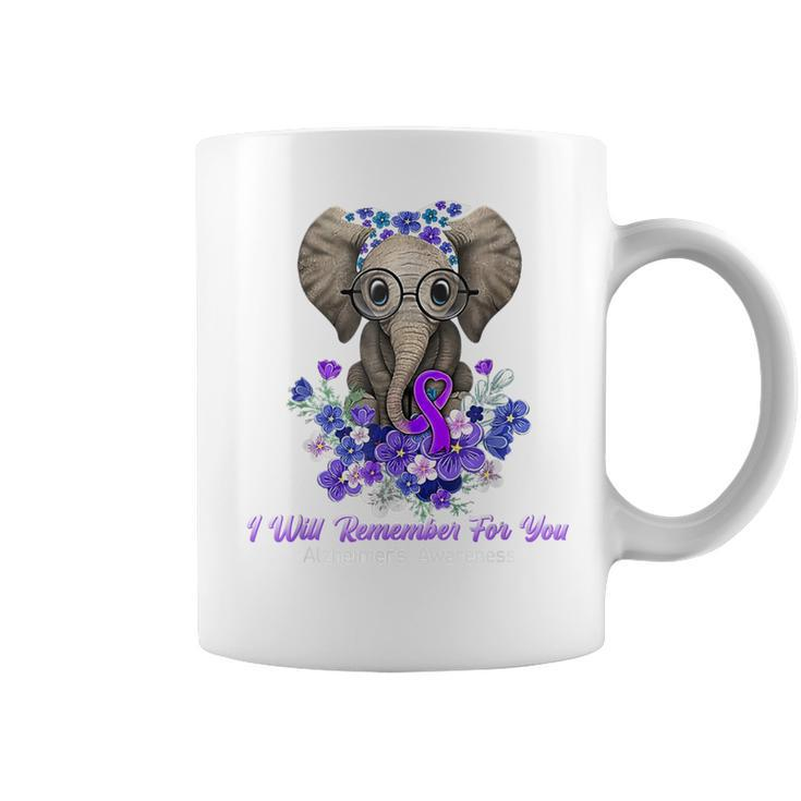 I Will Remember For You Purple Ribbon Alzheimers Awareness Coffee Mug