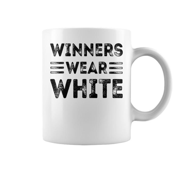 Winners Wear White Color Team Spirit Game War Camp Crew Coffee Mug