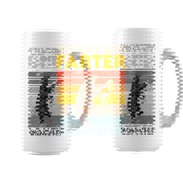 World's Best Farter I Mean Father Father's Day Bear Drinking Coffee Mug