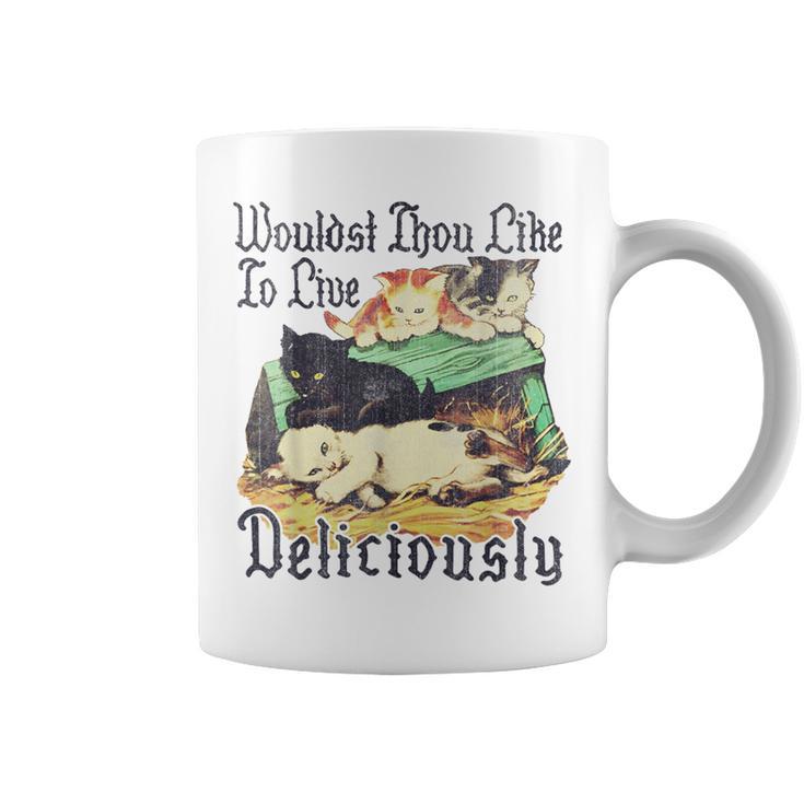 Woulost Those Like To Live Deliciously Cat Coffee Mug